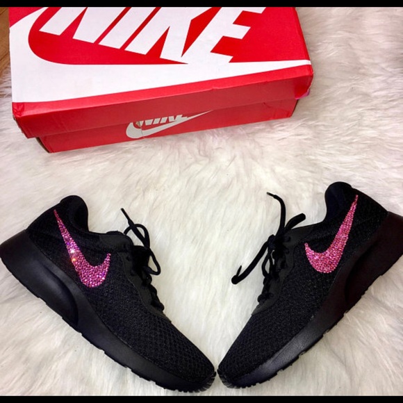 Bling Nike Tanjun With Pink SWAROVSKI Crystals - Picture 3 of 6